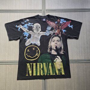 Nirvana Vintage Giant Y2k Band Tee Cotton Size XXL T-Shirt Unisex Oversized